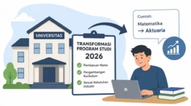 Ilustrasi- 122 Program Studi Bertransformasi pada 2026, Kampus Sesuaikan Kurikulum dengan Kebutuhan Industri (foto: AI)