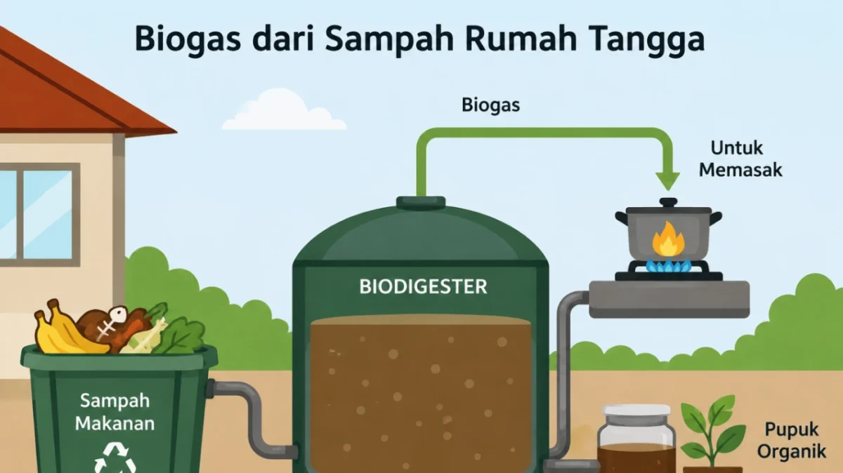 Ilustrasi - BRIN Dorong Pemanfaatan Sampah Makanan Jadi Biogas untuk Perkuat Energi Terbarukan (foto: AI)