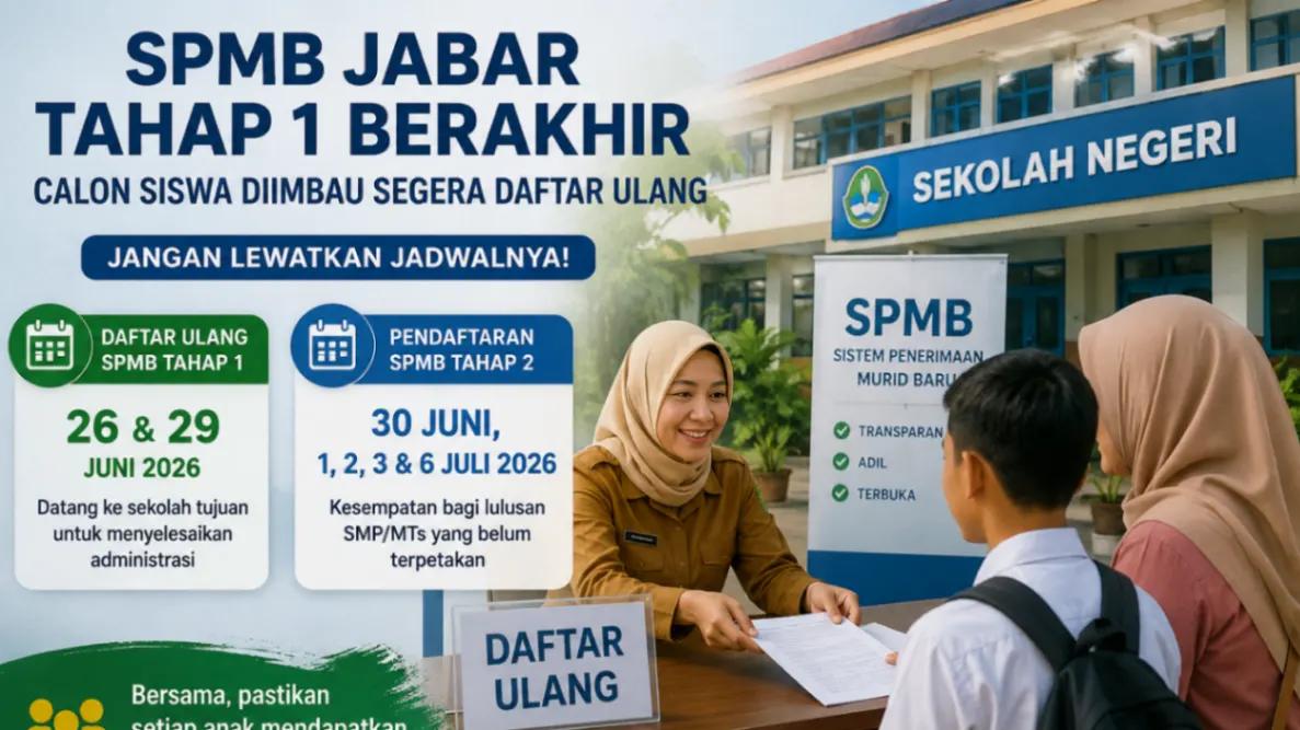 Ilustrasi - SPMB Jabar Tahap 1 Berakhir, Disdik Minta Calon Siswa Segera Daftar Ulang (foto: AI)