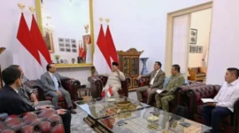 Prabowo dan Menhan Qatar Bahas Penguatan Kemitraan Strategis di Istana Merdeka (foto: kemhan)