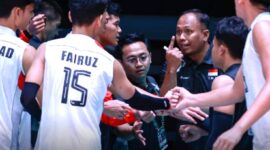 Timnas Bola Voli Putra Indonesia U-18 Terdesak (foto: Instagram @volleyballmotions.ina)