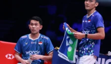 Fajar/Fikri Lolos 16 Besar China Open 2026 Usai Menang atas Wakil Tuan Rumah dalam Tiga Gim  (foto: pbsi)