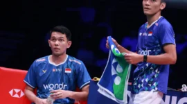 Fajar/Fikri Lolos 16 Besar China Open 2026 Usai Menang atas Wakil Tuan Rumah dalam Tiga Gim  (foto: pbsi)