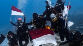 Sejumlah perwakilan dive center dari Malaysia dan Singapura mengikuti Famtrip Marine Maratua 2026 di Pulau Maratua, Berau, Kalimantan Timur (Foto: Kementerian Pariwisata/Noah Maratua Resort)