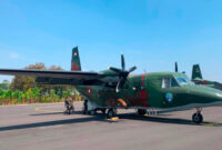Pesawat TNI AU mendukung operasi udara untuk penanganan karhutla di wilayah Kalimantan (foto: bpmi setpres)