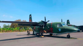 Pesawat TNI AU mendukung operasi udara untuk penanganan karhutla di wilayah Kalimantan (foto: bpmi setpres)
