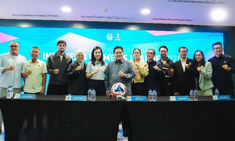Ketua Umum PSSI Erick Thohir menyampaikan komitmen pengembangan sepak bola wanita saat peluncuran Indonesia Women's League (foto: Andre/kementerian pemuda dan olahraga)