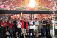 Menpora Erick Thohir bersama atlet dan jajaran Tim Indonesia dalam kegiatan Tim Indonesia Day menjelang Asian Games Aichi-Nagoya 2026 di Jakarta (foto:  Kementerian pemuda dan olahraga)