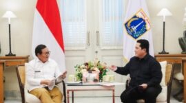 enpora RI Erick Thohir bertemu Gubernur DKI Jakarta Pramono Anung di Balai Kota DKI Jakarta (foto: Andre/kemenpora)