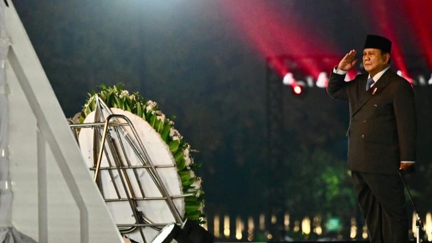 Presiden Prabowo Subianto memimpin ziarah nasional dan renungan suci di Taman Makam Pahlawan Nasional Utama Kalibata (foto: BPMI Setpres)