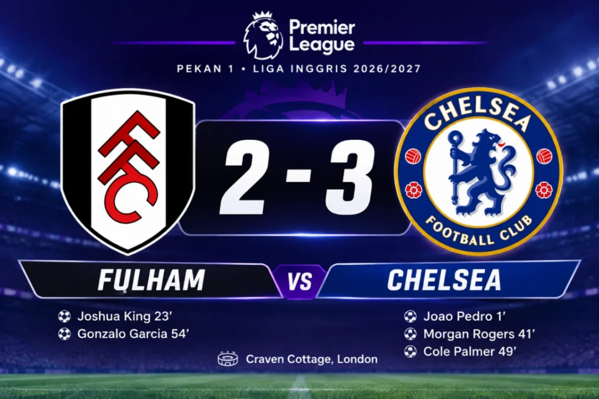 Chelsea menang 3-2 atas Fulham di Craven Cottage pada pekan pertama Liga Inggris 2026/2027
