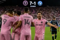 Lionel Messi menjadi bintang kemenangan Inter Miami atas CF Montreal dengan mencetak empat gol dalam kemenangan 7-1 pada lanjutan MLS (Ilustrasi AI - sisipublik.com)