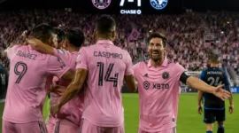 Lionel Messi menjadi bintang kemenangan Inter Miami atas CF Montreal dengan mencetak empat gol dalam kemenangan 7-1 pada lanjutan MLS (Ilustrasi AI - sisipublik.com)