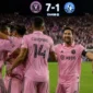 Lionel Messi menjadi bintang kemenangan Inter Miami atas CF Montreal dengan mencetak empat gol dalam kemenangan 7-1 pada lanjutan MLS (Ilustrasi AI - sisipublik.com)