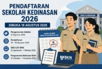 BKN menetapkan jadwal penerimaan peserta didik Sekolah Kedinasan Tahun 2026. Pendaftaran berlangsung pada 18–30 Agustus 2026. (Ilustrasi AI: sisipublik.com)
