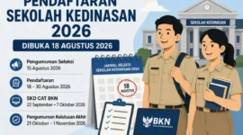 BKN menetapkan jadwal penerimaan peserta didik Sekolah Kedinasan Tahun 2026. Pendaftaran berlangsung pada 18–30 Agustus 2026. (Ilustrasi AI: sisipublik.com)