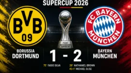 Bayern Munich menang 2-1 atas Borussia Dortmund dalam Franz Beckenbauer Supercup 2026 (Ilustrasi AI: sisipublik.com)