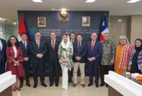Wamendag Dyah Roro Esti Widya Putri bertemu Wakil Menteri Pertanian Cili Francesco Venezian di Jakarta (foto: kementerian perdagangan)