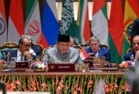 Presiden Prabowo Subianto menyampaikan pandangan Indonesia mengenai penguatan ketahanan pangan, pembangunan inklusif, dan kerja sama industri dalam KTT BRICS 2026 di New Delhi, India (foto: kementerian sekretaris negara)