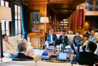 Presiden Prabowo Subianto menerima kunjungan Wakil Perdana Menteri Malaysia Ahmad Zahid Hamidi di Hambalang, Kabupaten Bogor, Jawa Barat (foto: kementerian sekretaris negara)
