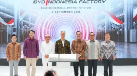 Fasilitas produksi BYD Motor Indonesia di Subang, Jawa Barat, menjadi bagian dari upaya memperkuat basis manufaktur kendaraan listrik dan rantai pasok domestik (foto: kementerian perindustrian)
