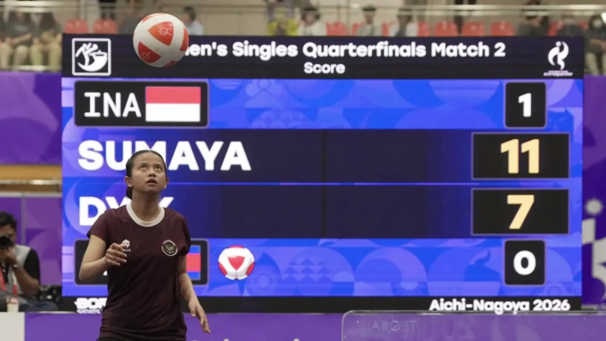 Atlet teqball putri Indonesia Sumaya melaju ke semifinal nomor tunggal putri Asian Games Aichi-Nagoya 2026 di Nagoya, Jepang (foto: kementerian pemuda dan olahraga)