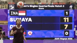Atlet teqball putri Indonesia Sumaya melaju ke semifinal nomor tunggal putri Asian Games Aichi-Nagoya 2026 di Nagoya, Jepang (foto: kementerian pemuda dan olahraga)