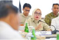 Wakil Menteri Koperasi Farida Farichah menyampaikan penguatan sinergi koperasi dengan Kampung Nelayan Merah Putih dalam rapat koordinasi di Jakarta (foto: kementerian koperasi)