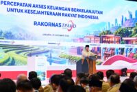 Presiden Prabowo Subianto meresmikan pembentukan Dewan Nasional Kesejahteraan Keuangan dalam Rakornas TPAKD di JIEXPO Kemayoran, Jakarta (foto: kementerian sekretaris negara)