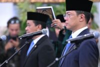 Presiden Prabowo Subianto melantik sejumlah menteri dan wakil menteri Kabinet Merah Putih di Istana Negara, Jakarta (foto: kementerian sekretaris negara)