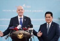 Presiden FIFA Gianni Infantino bertemu Presiden RI Prabowo Subianto di Jakarta menjelang final FIFA ASEAN Cup 2026 (foto: kementerian pemuda dan olahraga)