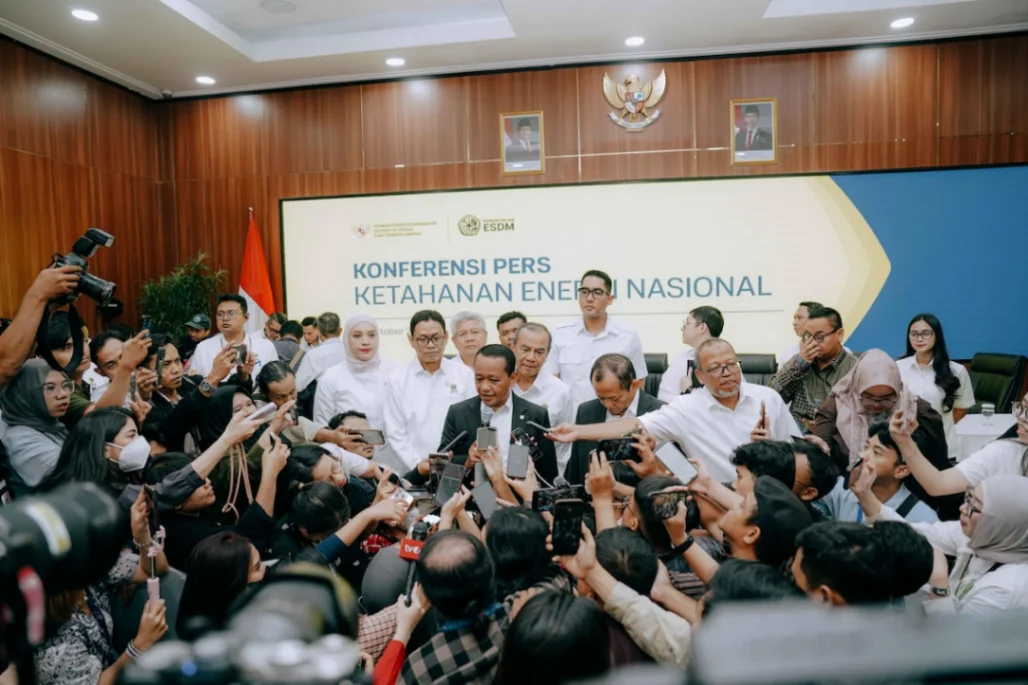 Bahlil usai konferensi pers tentang ketahanan energi nasional (foto: kementerian esdm)