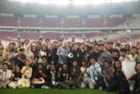 Presiden FIFA Gianni Infantino bersama Ketua Umum PSSI Erick Thohir meninjau kesiapan Stadion Utama Gelora Bung Karno, Jakarta, menjelang final FIFA ASEAN Cup 2026 (foto: kementerian pemuda dan olahraga)